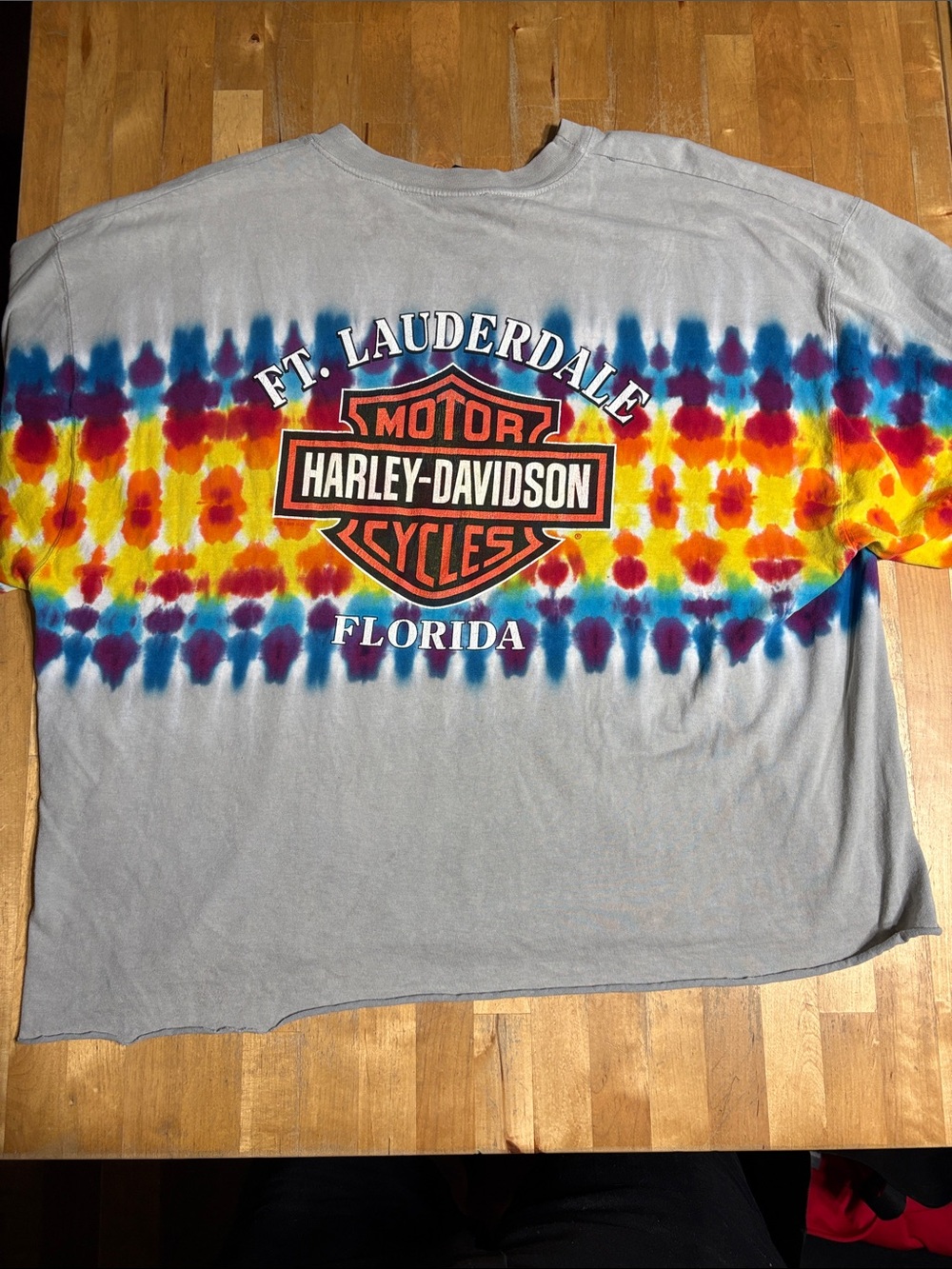 Harley-Davidson Tie-Dye Stripe cropped Tshirt